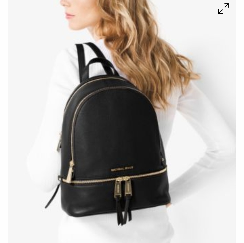 ❌SOLD❌Michael Kors "Rhea" Black Leather Backpack